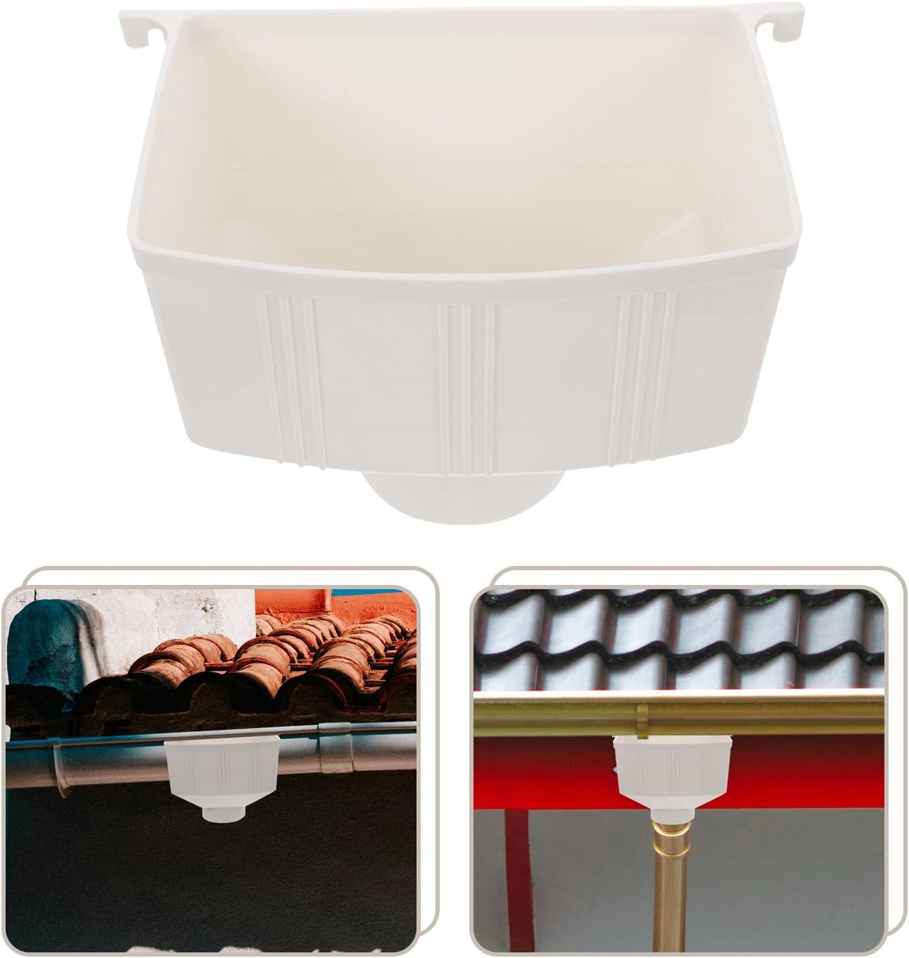 Rain Downspout Connector 9.21X6.29X5.43In PVC Gutter Downspout Part for Outdoor Rainwater Collection and Foundation Protection