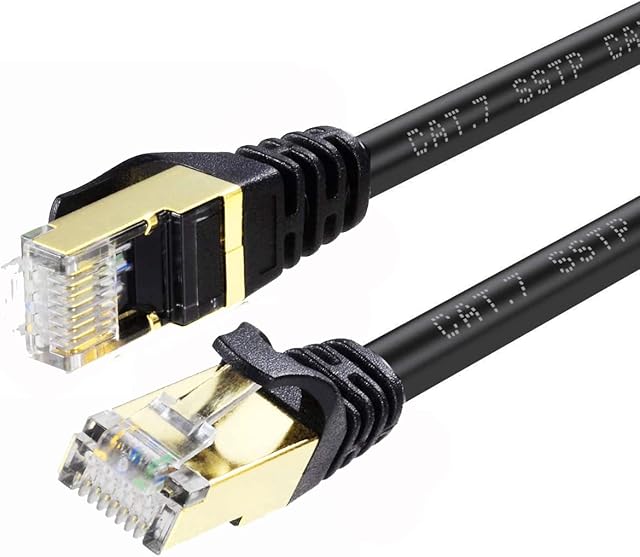 Cat7 Ethernet Cable 0.5M, Cat 7 Patch Cord Gigabit Network Lan Cable High Speed 10gbps Gold Plated RJ45 Connector for Modem Router Patch Panel Computer Laptop TV Box (0.5 Meter)