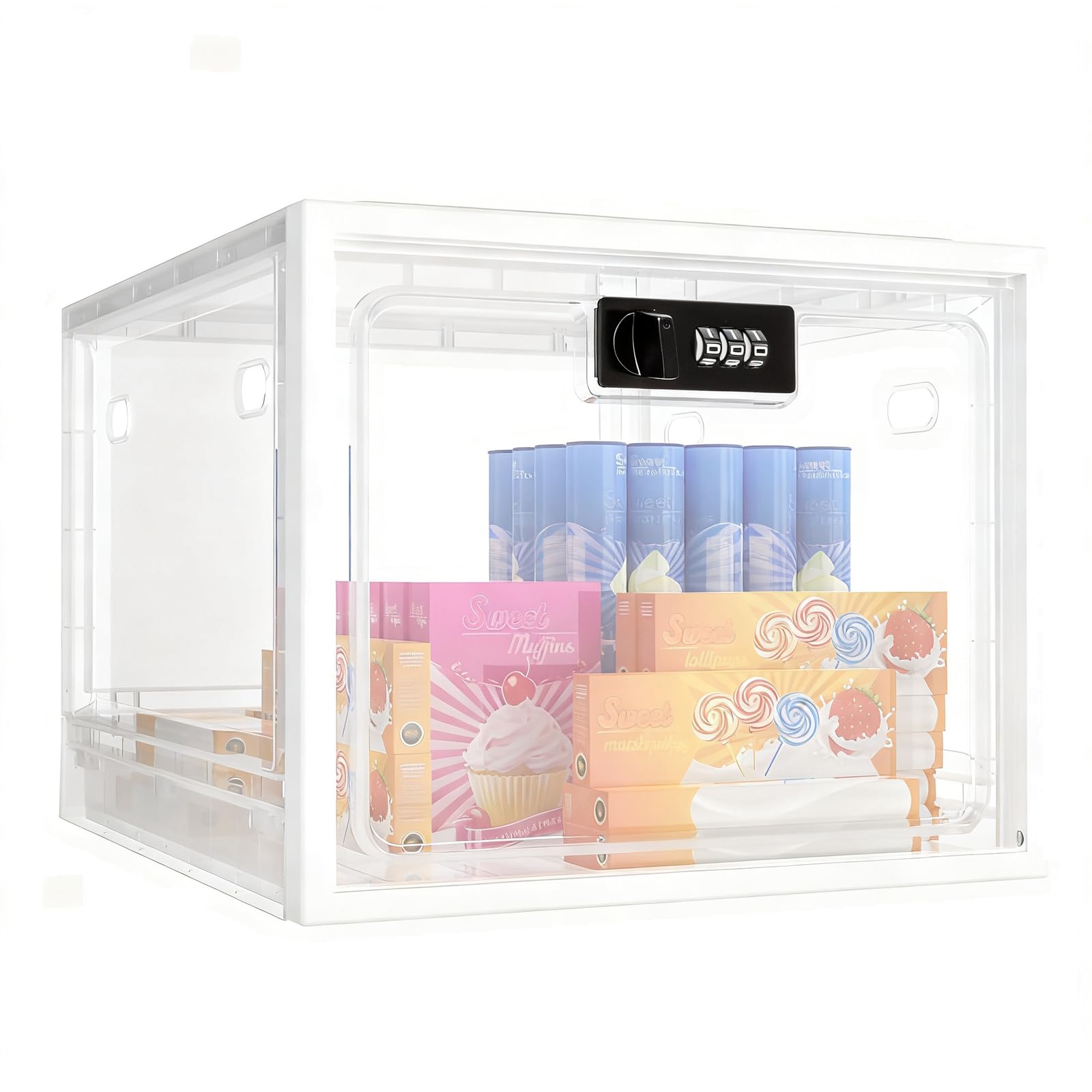 Zanthicia Fridge Locker Lock Box For Medication Kitchen Safe Sturdy white