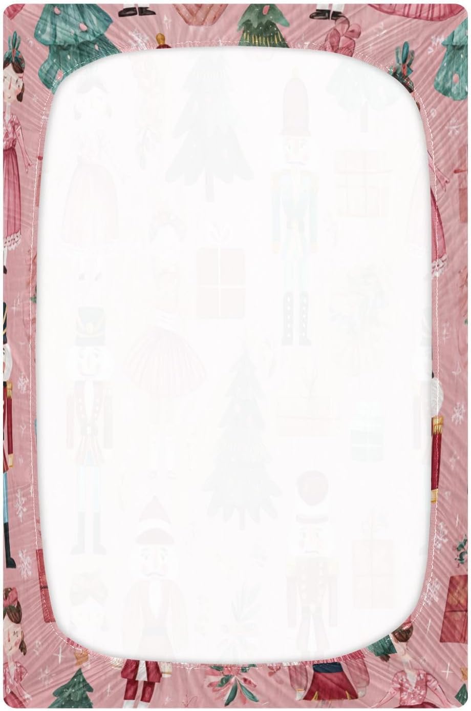 Kigai Christmas Nutcracker Crib Sheet for Boys and Girls Jersey Knit Fitted Baby Sheet for Standard Crib Toddler Mattress Cozy Soft Breathable, 28x52 inch