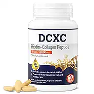 Biotin Collagen Supplement,Supports Healthy Hair, Skin and Nails, Biotin Collagen Peptide,60 Tablets, One Bottle