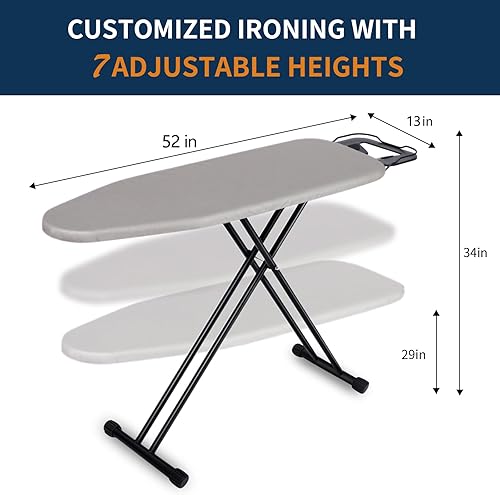Miniatura 2 de Tabla de planchar, compacta y ahorradora de espacio, tabla de planchar patentada con soporte de hierro, cubierta resistente al calor con acolchado
