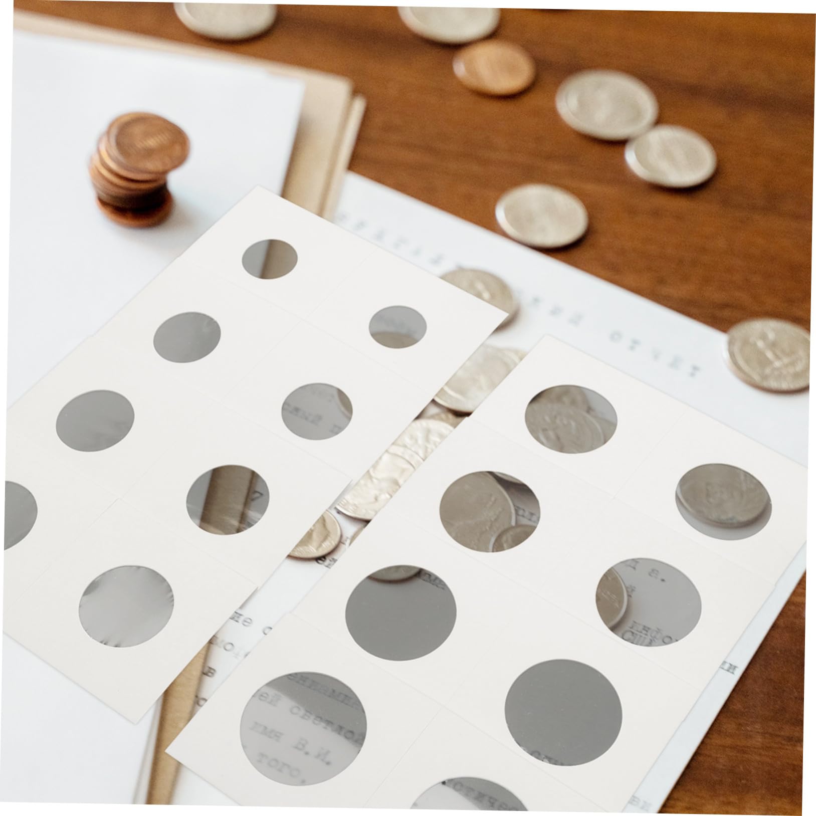 SHINEOFI Lot de 400 Porte-Monnaie en Papier Blanc Léger pour Pièces de Monnaie Argenté et Cuivre, Organisateur de Pièces de Collection Adapté aux Tailles de 17,5 Mm à 31,5 Mm
