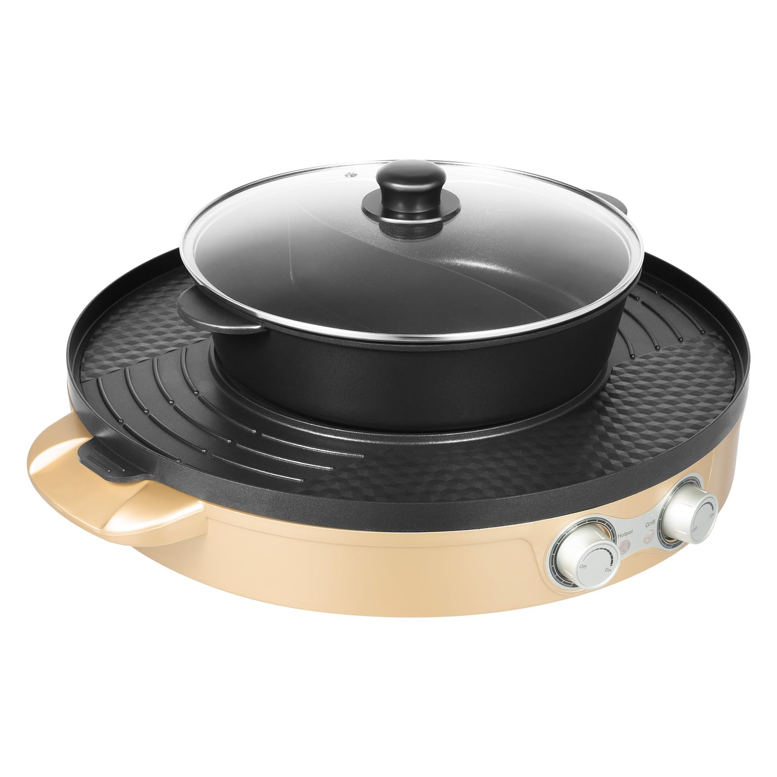 Hot Pot elektryczny Hotpot 2000 W, 220 V, 2 w 1, wielofunkcyjny okrągły stół grillowy, elektryczna płyta grillowa, do domu