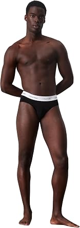 Calvin Klein Hipster Briefs in Black, White, Red/White/Blue or Black/Grey/White - 3 Pack U2661G