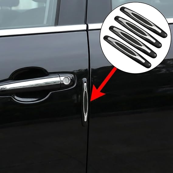 4 Pcs Car Door Edge Guard Strips–Anti-Scratch Bumper Protection Strips for Vehicle Front & Rear Doors,Universal Door Protectors for Cars&Trucks(Black)