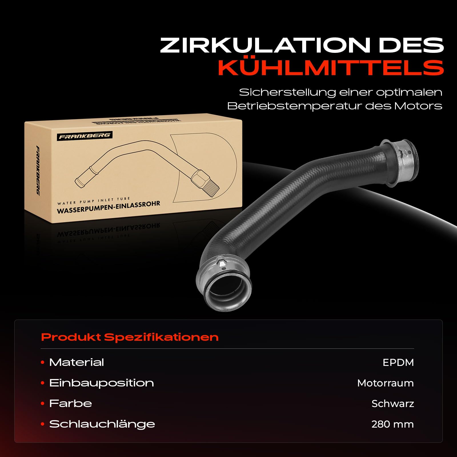Frankberg Durite de liquide de refroidissement, durite de radiateur,