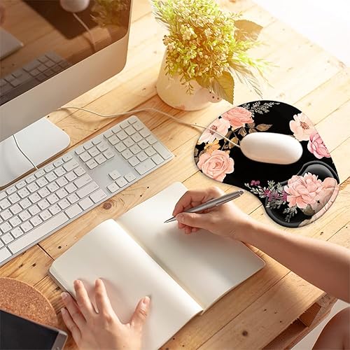 Miniatura 9 de Alfombrilla ergonómica para mouse con reposamuñecas de gel con base de goma antideslizante, fácil de escribir y aliviar el dolor, para juegos,