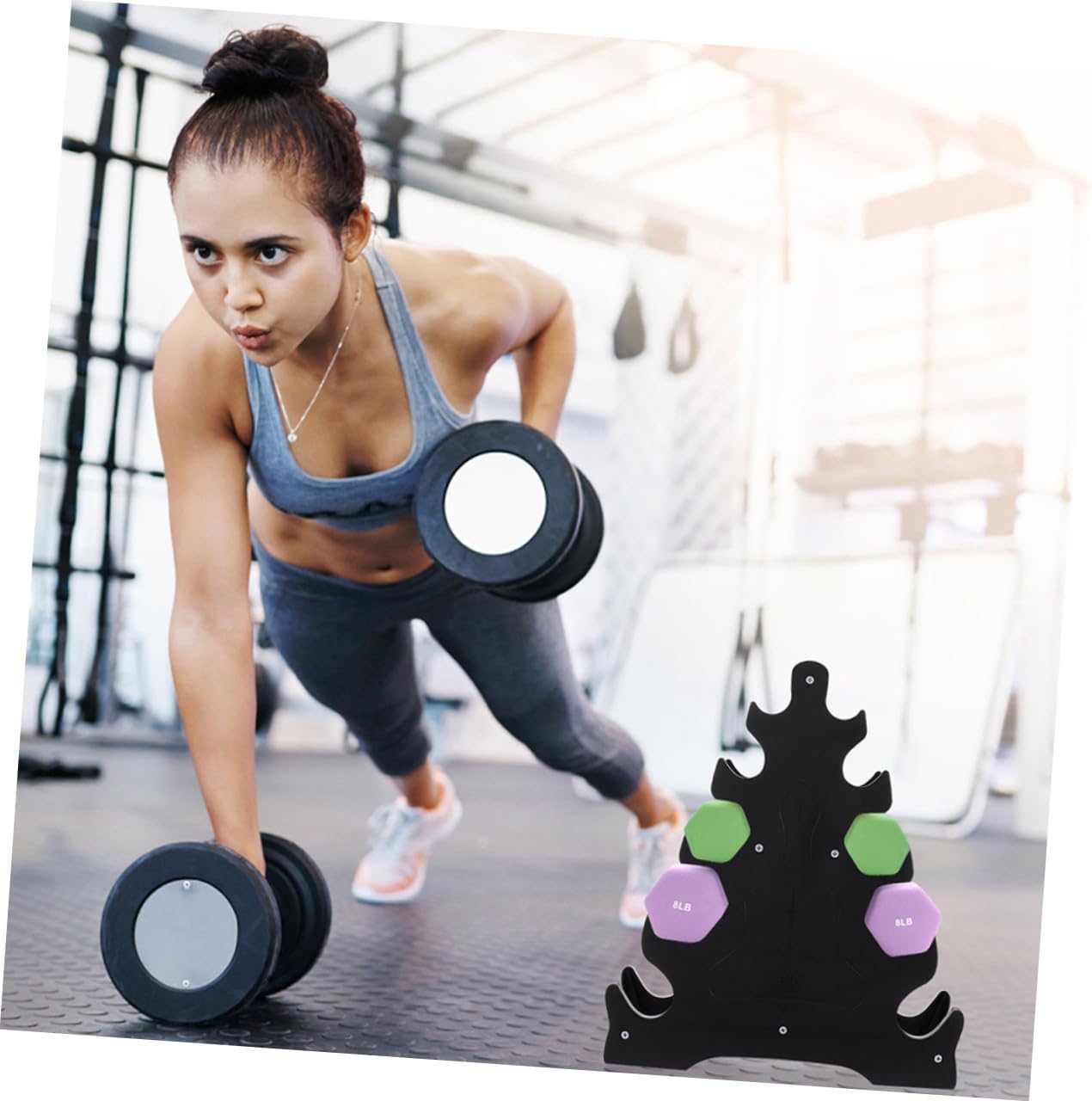 BESPORTBLE 2pcs Vertical Dumbbell Rack Stand Dumbbell Display Storage Fitness Equipment Accessories
