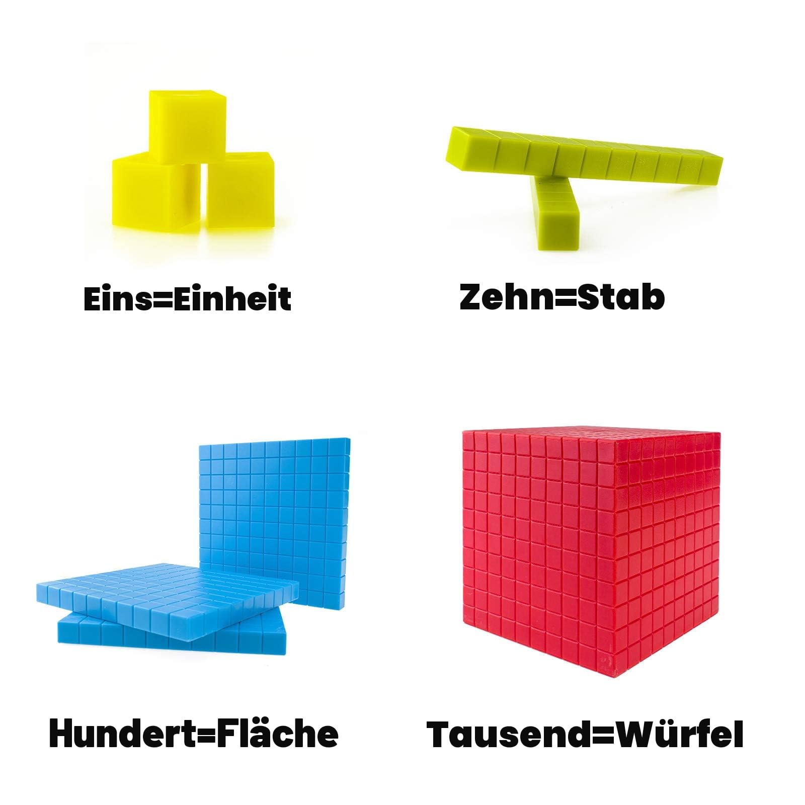 BRABURG Basis Zehn Blöcke Set, 121 teiliges Base 10 Set Lernmathematik Manipulativ Lehren Sie Kinder Volumen, Stellenwert und Zahlenkonzepte für frühes Zählen von Mathematik in der Schule zu Hause