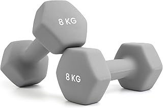 unycos - Pesas y Mancuernas Antideslizantes【Hierro | Neopreno】de 1 kg a 10 kg - Suaves al Tacto para Hombres y Mujeres, Diseño Ergonómico, Anti-Rodadura, Gimnasio en Casa, Fitness