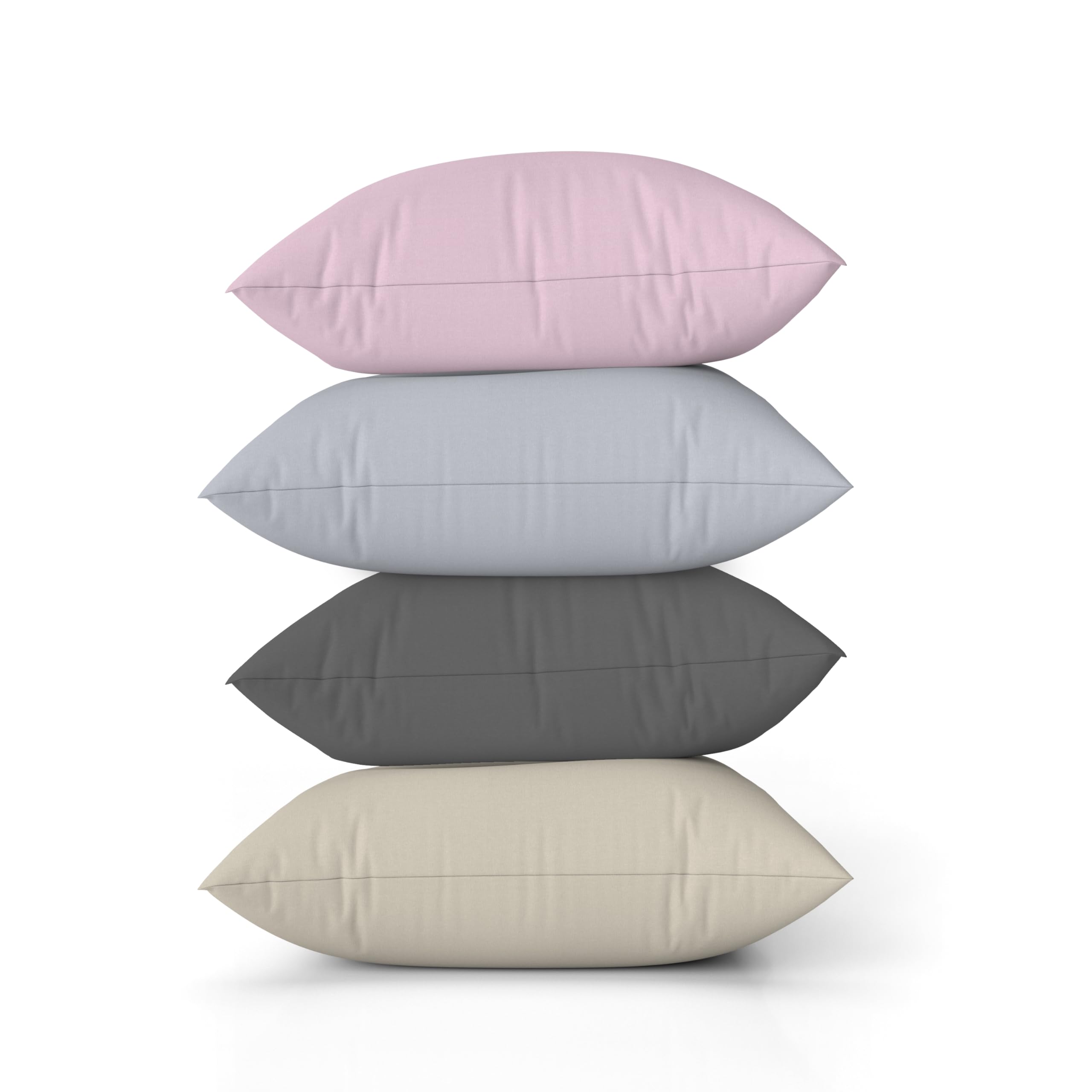 ggaimwf Solid Color Linen Look Cushion Covers for Sofa Light Color Throw Pillow for Bed Modern Style Morandi Color Handmade Square Cushion Cases with Invisible Zipper