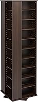 Prepac Espresso Spinning Media Tower Cabinet - 1000+ CD/DVD Storage, Adjustable Shelves, 360° Rotation
