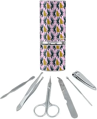 Cheetah and Leaves Stainless Steel Manicure Pedicure Grooming Beauty Care Travel Kit