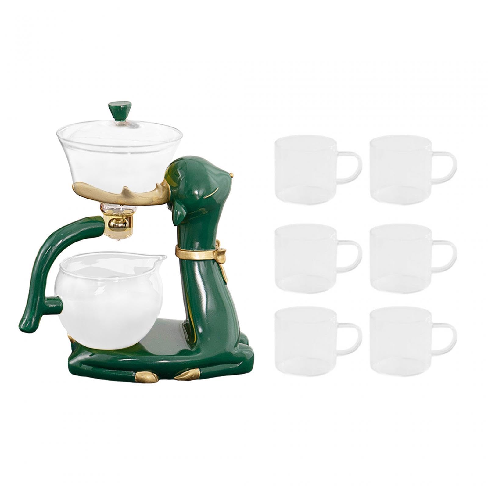 Semi Automatic Glass Teapot Drinkware for Tea House Daddy Gift Birthday Gift Green|Collectibles| Kitchen & Home| Dinnerware & Serveware| Teapots & Tea Sets-image-49