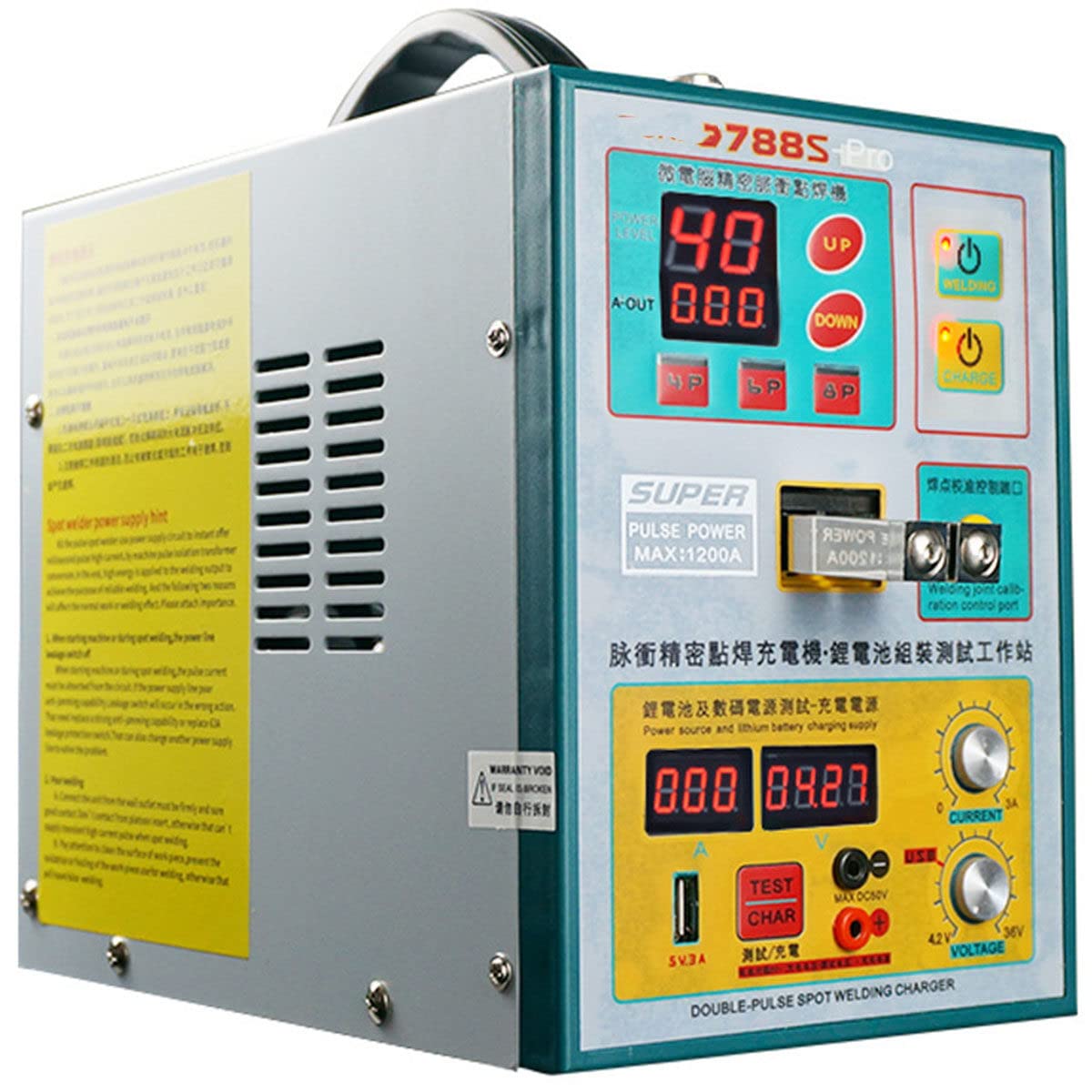 FAXIOAWA Saldatrice a Punti - Saldatrice a Batteria 788S PRO con Funzione di Test di Ricarica Saldatrice a impulsi Stazione di Saldatura Portatile 3,2KW per 4 File di batterie 18650