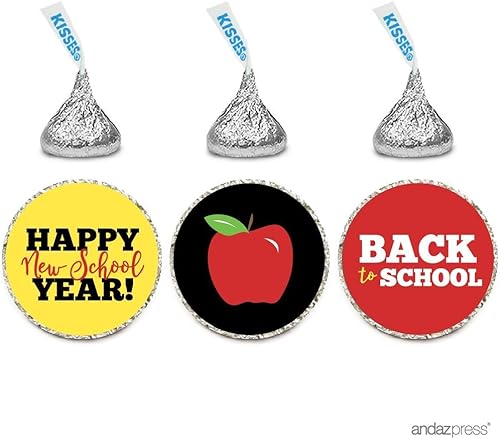 Andaz Press Trío de etiquetas de gotas de chocolate, se adapta a recuerdos de fiesta de besos, manzana de regreso a clases para maestros, paquete de