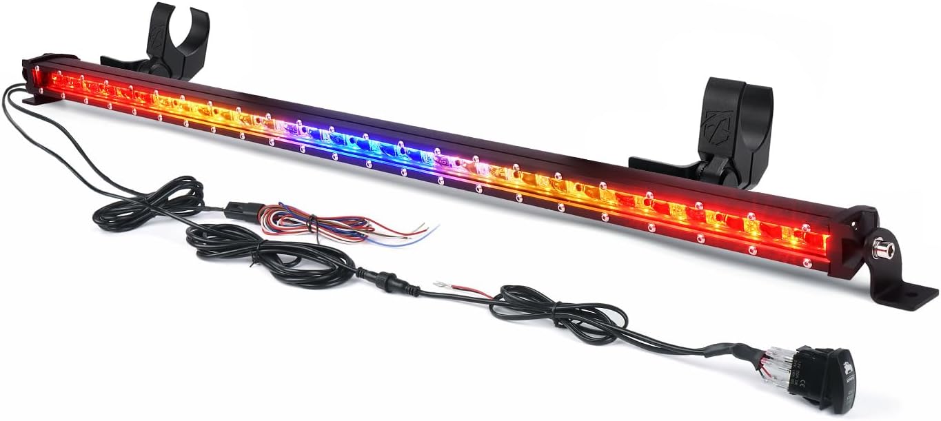 Xprite 1.0" Ultra-Thin LED Chase Strobe Light Bar, 30" Offroad Safety Flashing Light Bar with Running Brake Turn Signal & Reverse Lights for UTV, Polaris RZR, Can-am, Yamaha, SXS, 4x4, Trucks - RYBYR