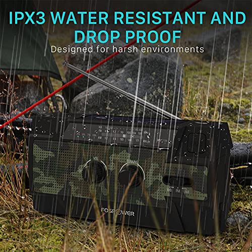 Fospower 4000Mah Emergency Radio (Model A3) Noaa Weather Radio And Power Bank With Usb, Solar & Hand Crank Rechargeable Battery, Sos Alarm, Am/Fm, Flashlight & Reading Light For Emergency Kit, Camping #TOP7