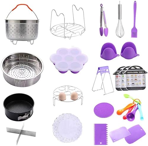 Geezo Pressure Cooker Pot Accessories 121 Pieces Pressure Cooker Accessories Kit for 5/6/8qt Electric Pot Air Fryer,N...
