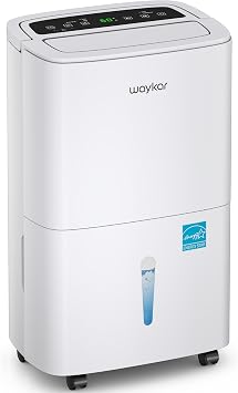 Waykar 7,500 Sq. Ft 2025 Energy Star Dehumidifier with Pump, Max 150 Pints dehumidifier for Basement, Home, Warehouse, with Drain Hose, Auto Defrost, Self-Drying,Quiet Operation