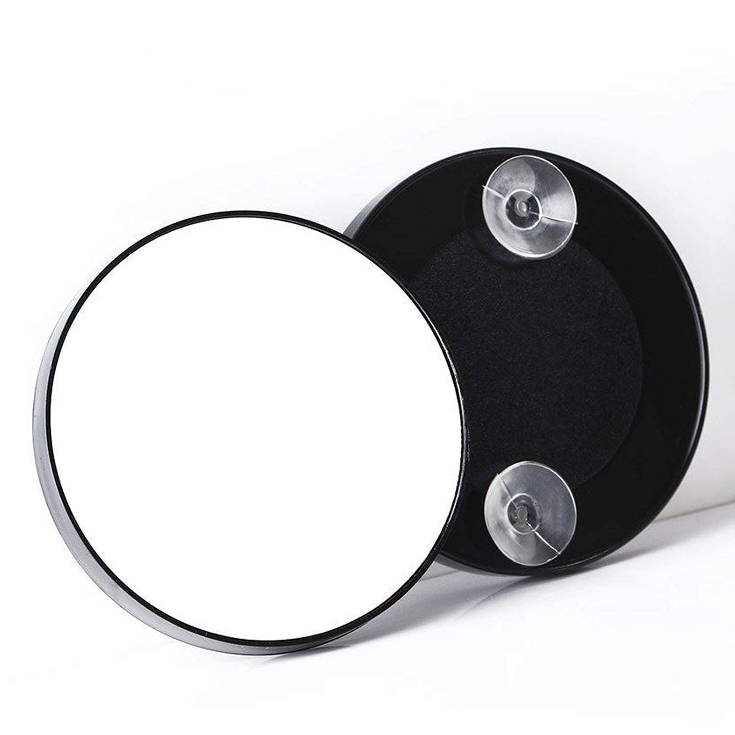 FLEXER Plastic 10X Magnifying Round Wall Mount Makeup Mirror Facial Cosmetic Absorption Shaving Home Makeup Travel For Man And Woman (Black)-image-44