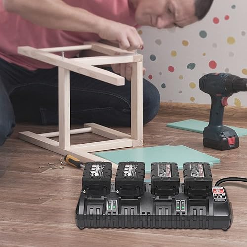 Miniatura 8 de para cargador de batería M18, cargador rápido simultáneo de 4 puertos para batería de iones de litio Milwaukee 18v y Milwaukee Tools 48-11-1850