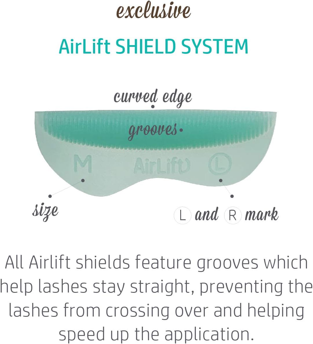 AirLift ORIGINAL Silicone Lash Lift Shields Size M Medium Reusable with Grooves, Turquoise, 10 Count (Pack of 1) - Image 5