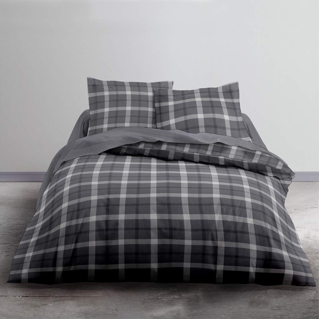 Funda nórdica de algodón 240 x 260 cm de suave tejido natural y estampado gráfico