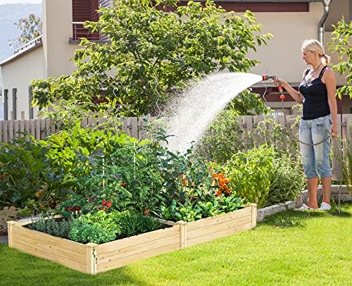 Miniatura 6 de Kit de cama de jardín, caja de jardín de madera, kit de maceta de madera de 8 pies para patio trasero y patio