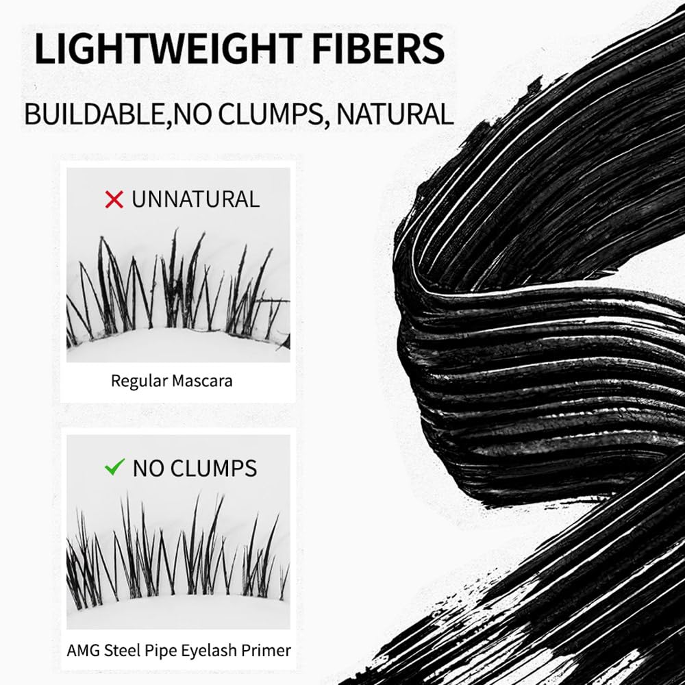 2026 New 1PC Metal Wand Mascara - Waterproof & Smudge Proof, 3D Curling & Volumizing, Buildable & Washable, with Feather-Like Fibers for Natural, Clump-Free Lashes (Black-1pc)