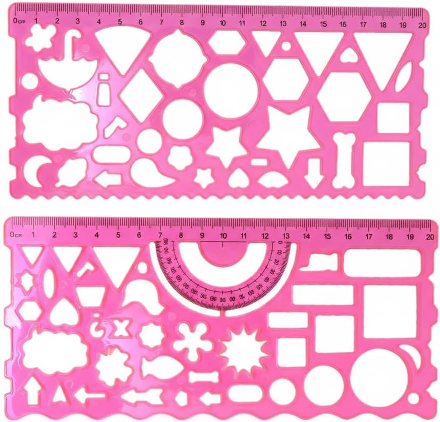 Kidivo Stencils Set for Kids Multicolor Geometric Multi Shape Ruler | Drawing & Craft Stationery Kit for School Projects | Creative Learning Tool | Ideal Birthday Return Gift | Pack of 1