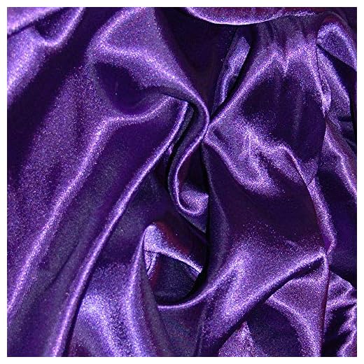Tissu satiné soyeux violet foncé au mètre en polyester 150 cm de large