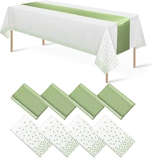8Pack Tablecloths and Satin Table Runner Set