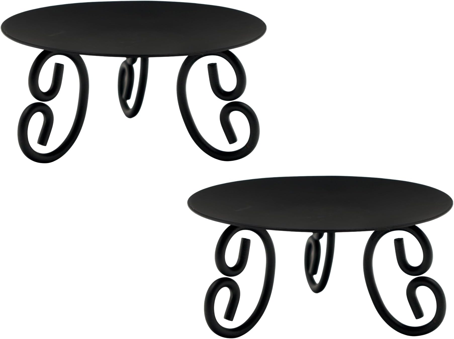 Hosley Set of 2 Pillar or LED Candle Holder 5 inch Diameter Gift for Farmhouse Weddings or can be Used for Aromatherapy and Spa O5