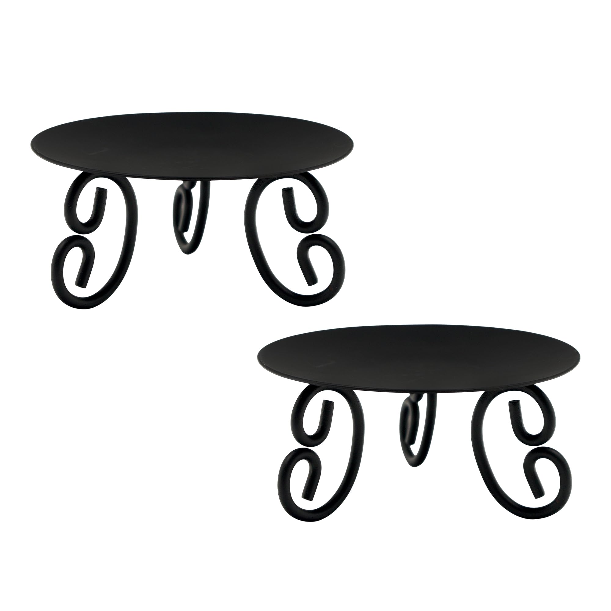 Hosley Set of 2 Pillar or LED Candle Holder 5 inch Diameter Gift for Farmhouse Weddings or can be Used for Aromatherapy and Spa O5