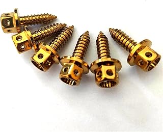 TCHAU Kits de Carrocería Tornillo De Freno De Disco para Motocicleta M5x16, Tornillos De Titanio, Tornillos De Cabeza De Color Azul Quemado, Sujetador Ti Partes (Color : Gold M5X16)