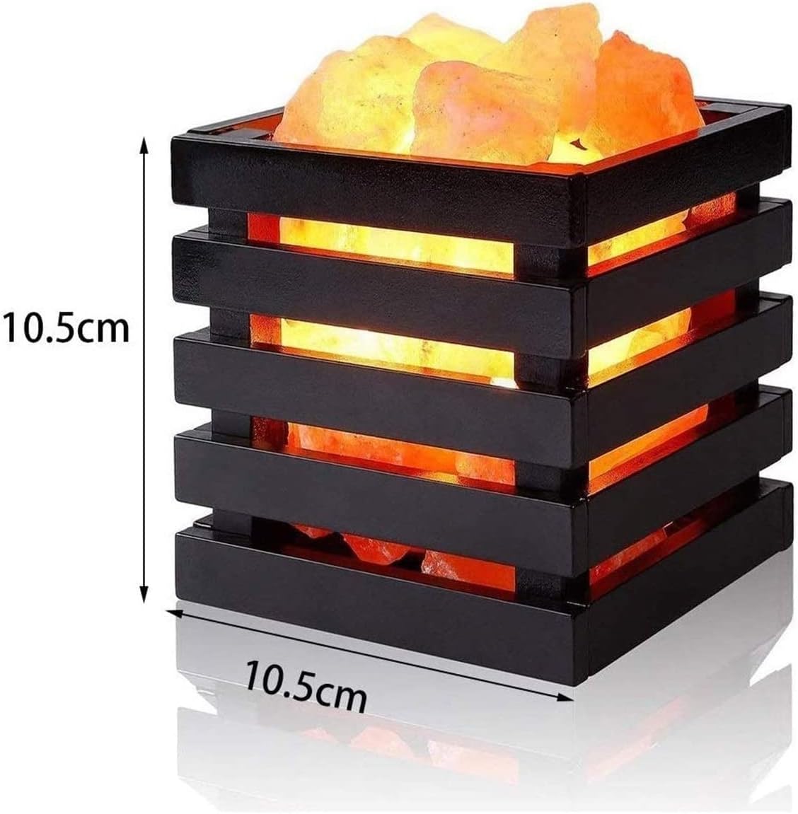 Salt Lamp Hand Carved Natural Salt Rock Lamps with Wood Housing Touch Brightness Dimmable Control Crystal Lamp