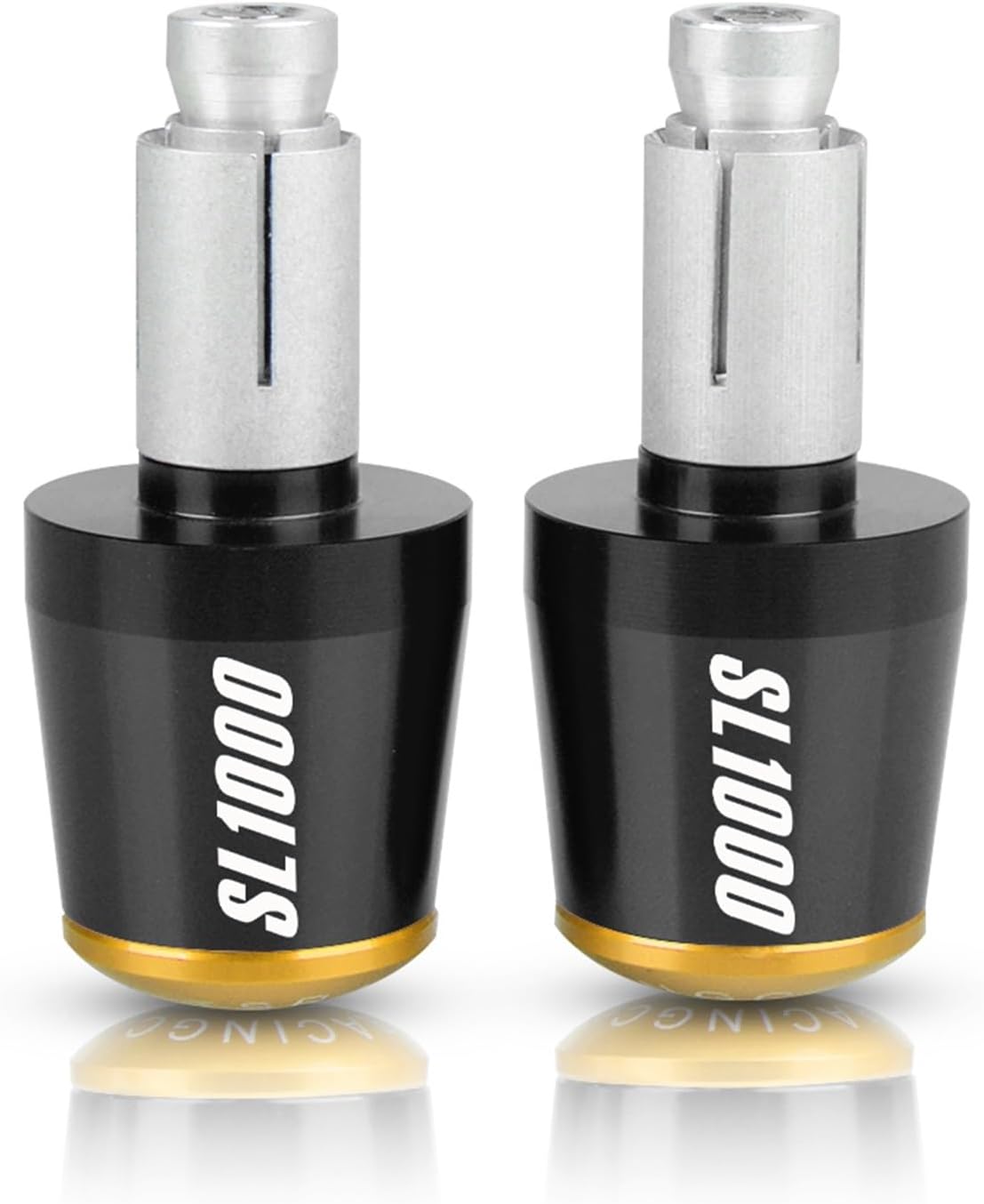 Universal for Aprilia SL1000 Falco 1999 2000 2001 2002 2003 2004 Motorcycle Handle Bar Ends Handlebar Grips Cap Anti Vibration Silder Plug(Color:Silver Black)
