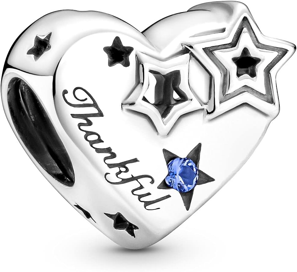 PANDORA Thankful Heart & Stars Charm, 925 Sterling Silver - 799527C01