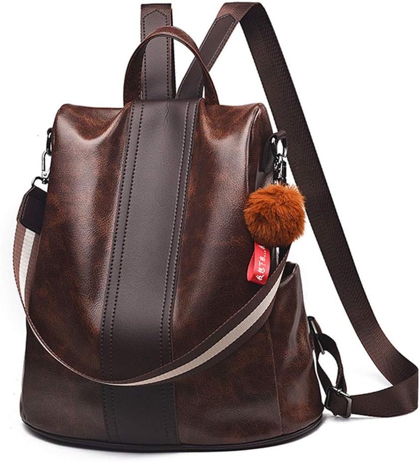 DEERWORD Women's Backpack Handbags Ladies Rucksack Shoulder Bags PU Leather Mini Anti-theft Dayback Coffee