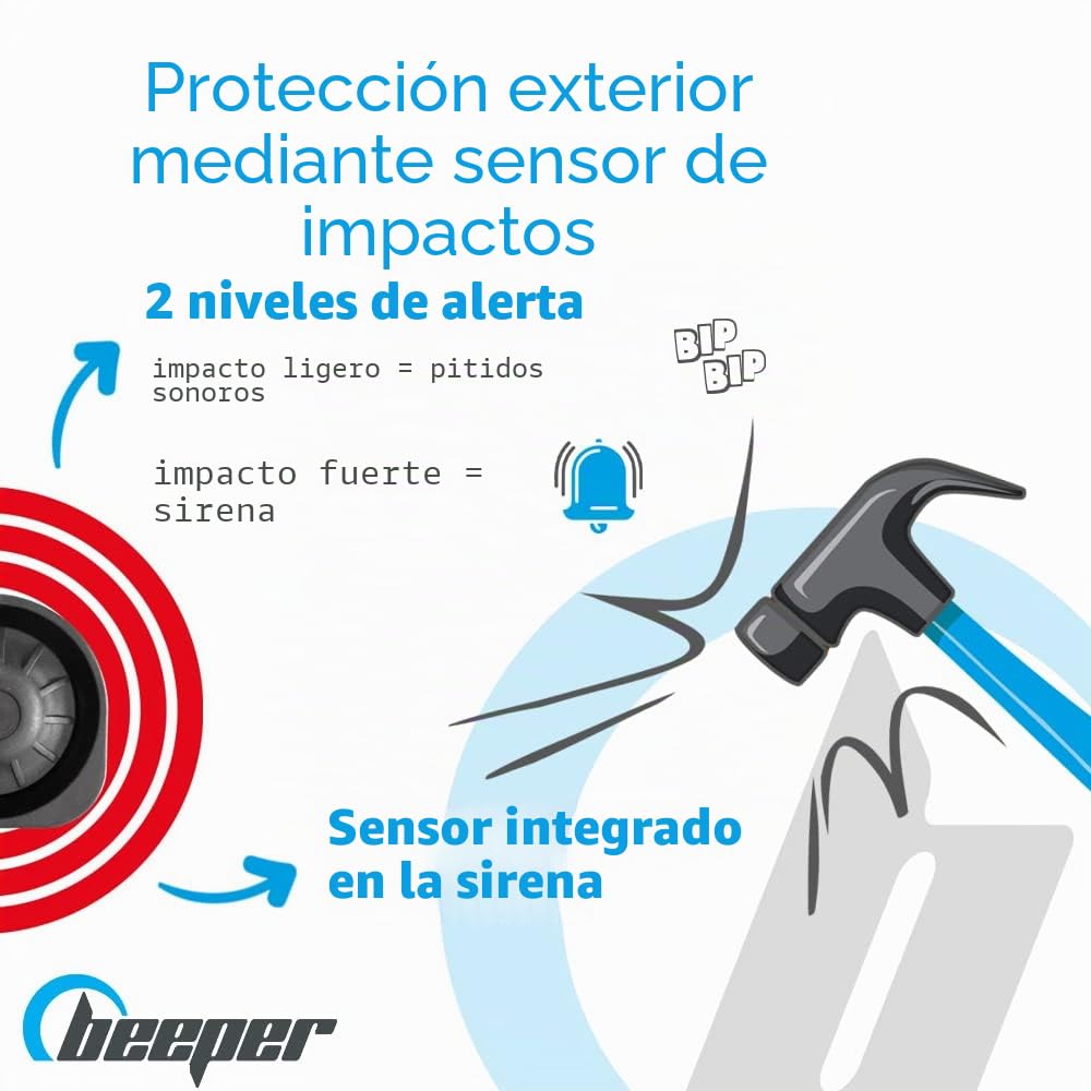 BEEPER - Alarma Universal Auto, Coche, Cabriolet, Utilidad, Camping-Car XR5 (XR10 Universal)