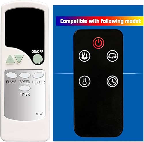 Mando a Distancia de Repuesto para Colección Decoradores del Hogar Chimenea Eléctrica 1557FM-33-201 1927FM-28-201 2291FM-23-259 2240FM-26-326