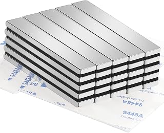 TRYMAG 25-Pack Heavy Duty Neodymium Magnet Bars 60x10x3mm - Strong Rare Earth Magnets with Adhesive for Crafts, Fridge, Door, Office