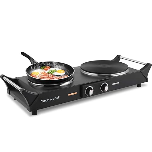 1800W Hot Plate Portable Electric Stove Countertop Double Burner with