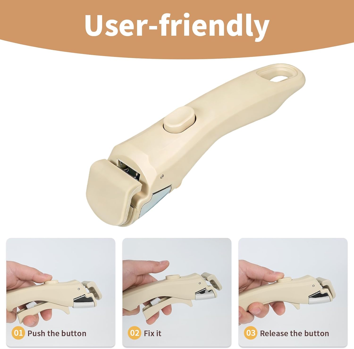 Removable Handle Beige, Detachable Handle for Pots and Pans, Universal Cookware Handles, Compatible with Thin Edge Cookware, 2 Pack