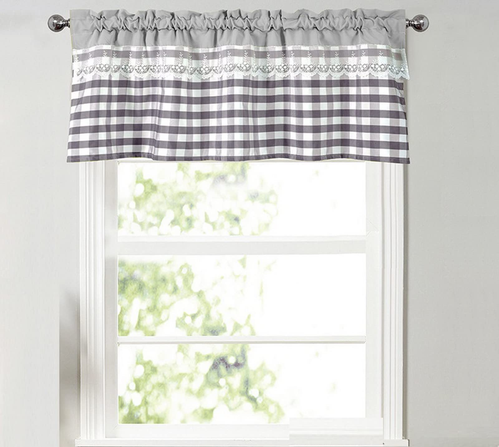 Tenda Corta per Finestra Piccola Rustico Plaid Gingham a
