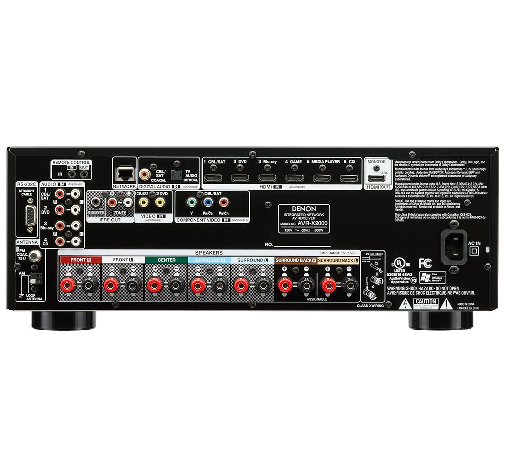 Denon Receptor AV AVR-X2000 7.1 canais de rede integrada com