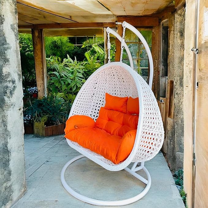 Image of Outdoor Furniture Double Seater Swing, Beautiful Swing with Stand