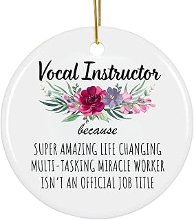 Personalized Vocal Instructor Ornament – Christmas Tree Decoration – Custom Vocal Instructor Gifts for Men and Women – Holiday Keepsake for Coworkers Friends